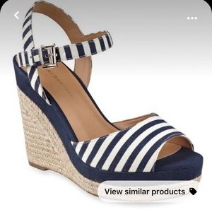 {Tommy Hilfiger} striped wedge espadrilles